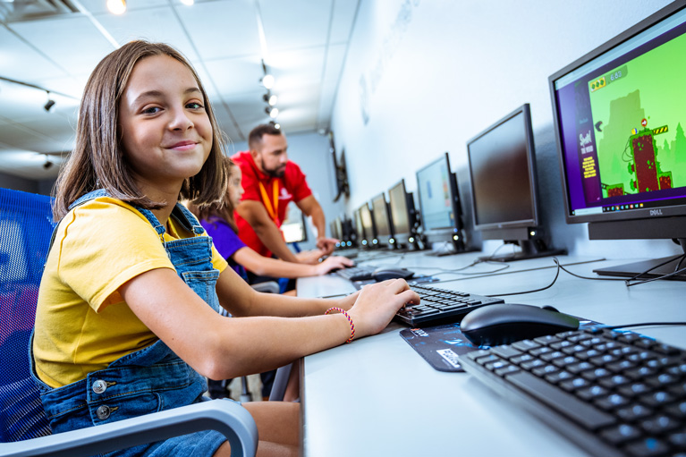 Girl at computer