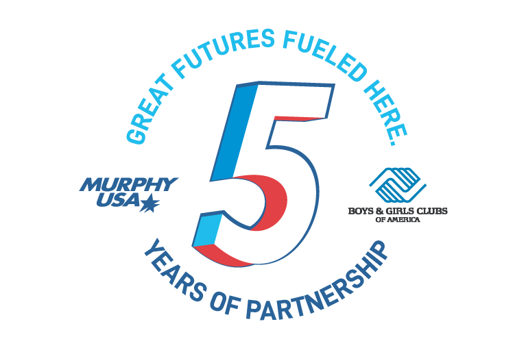 Great Futures Fueled Here - 5 Years of Partnership logo