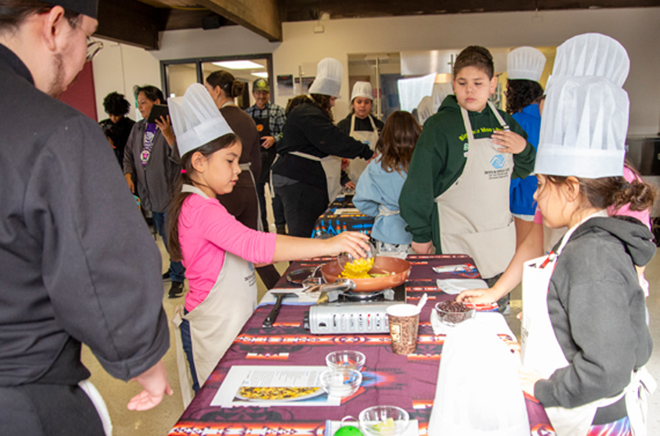 Prairie Band Potawatomi Nation Club Members excited to be Chefs for the day!