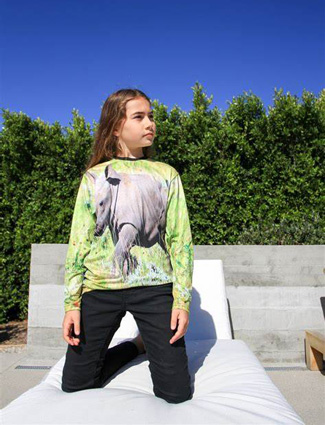 Jessa S. modeling her t-shirt design. Image courtesy of the Jessa Skye Collection.