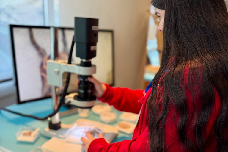 Girl With Microscope