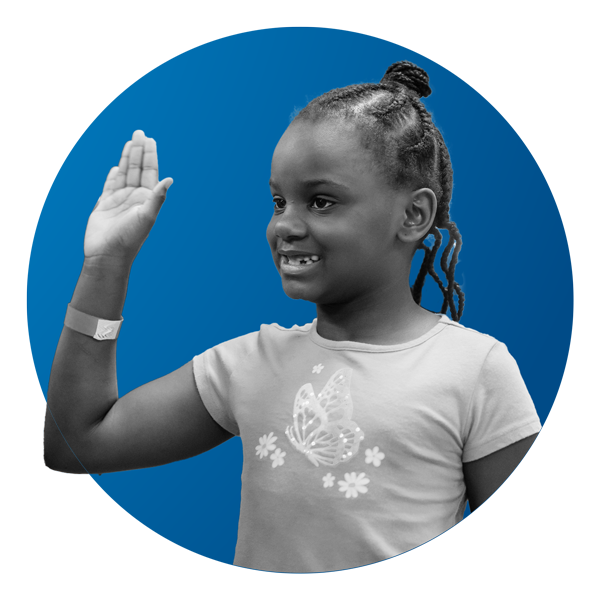 Cute little girl high fiving