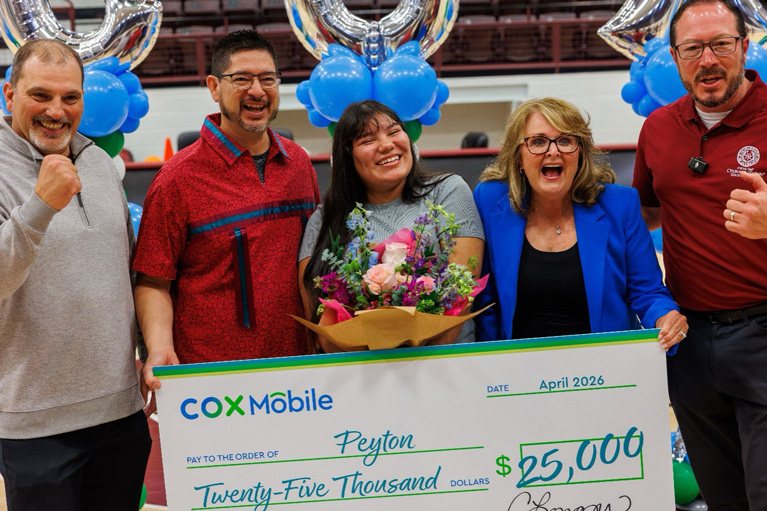 Cox Mobile - Phone case design contest celebration group photo