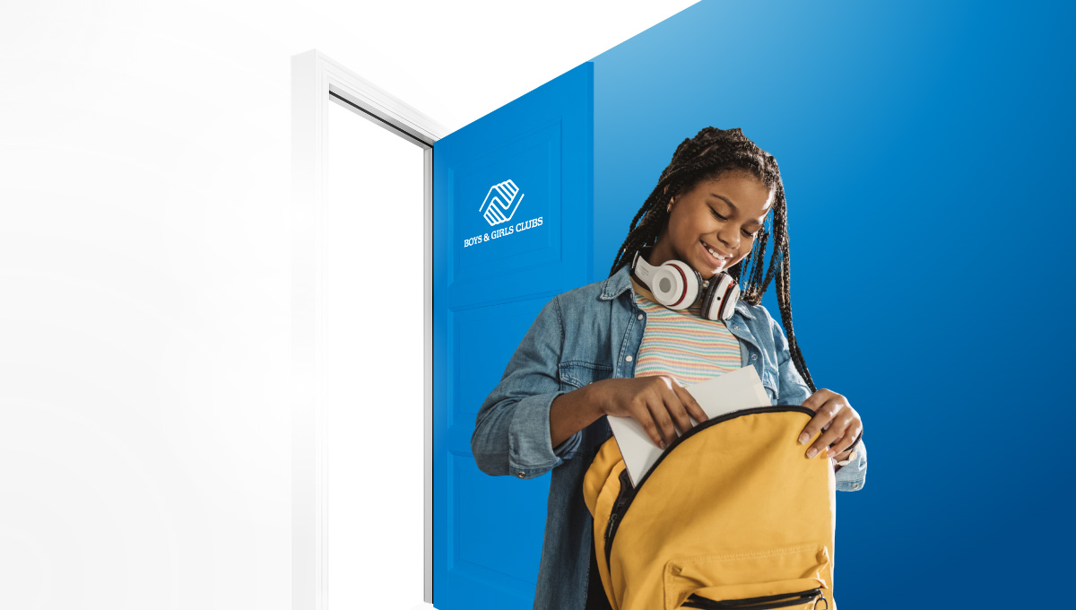 Teen girl packing backpack