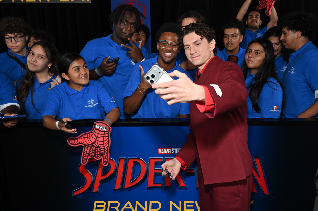 Tom Holland and Club kids at premiere